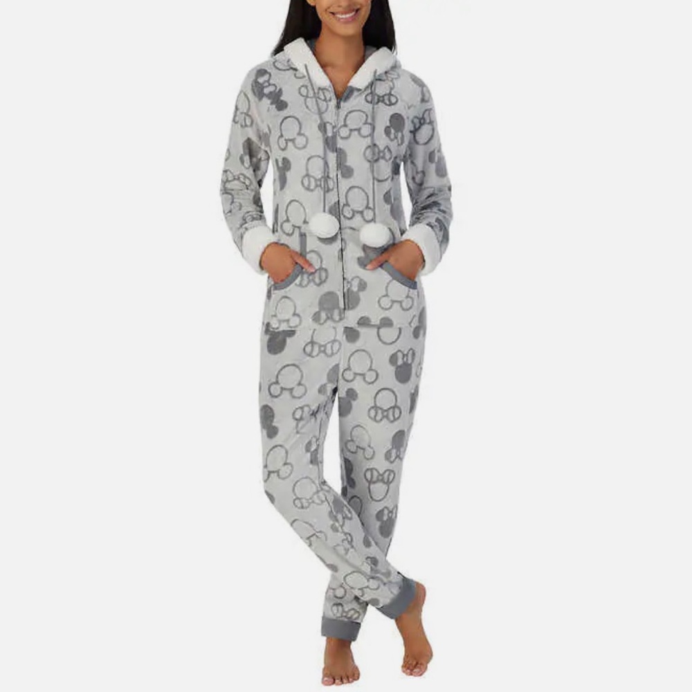 Disney Soft Gray Faux Fur Onsie Size M